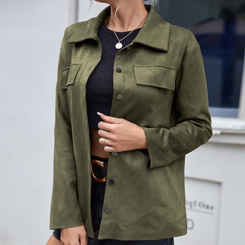 Chaqueta mujer de ante con botones - Valay