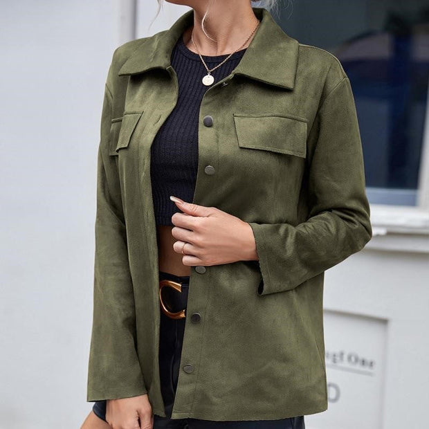 Chaqueta mujer de ante con botones - Valay
