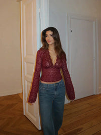 Carina - Blusa de encaje de moda moderna