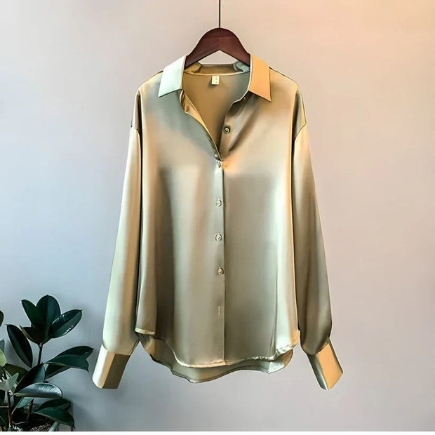 Ledina - Lujosa camisa femenina de seda para un look elegante