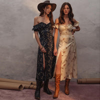 Semana - Maxivestido con mangas abullonadas