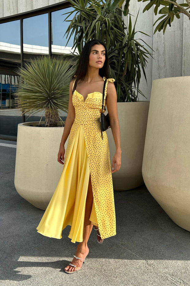 Stefania - Vestido largo maxi con escote en V