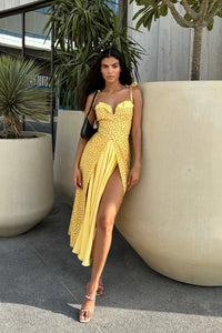 Stefania - Vestido largo maxi con escote en V