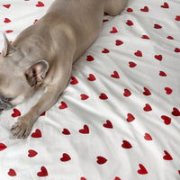 Juego de cama de tejido para hogar motivo corazones