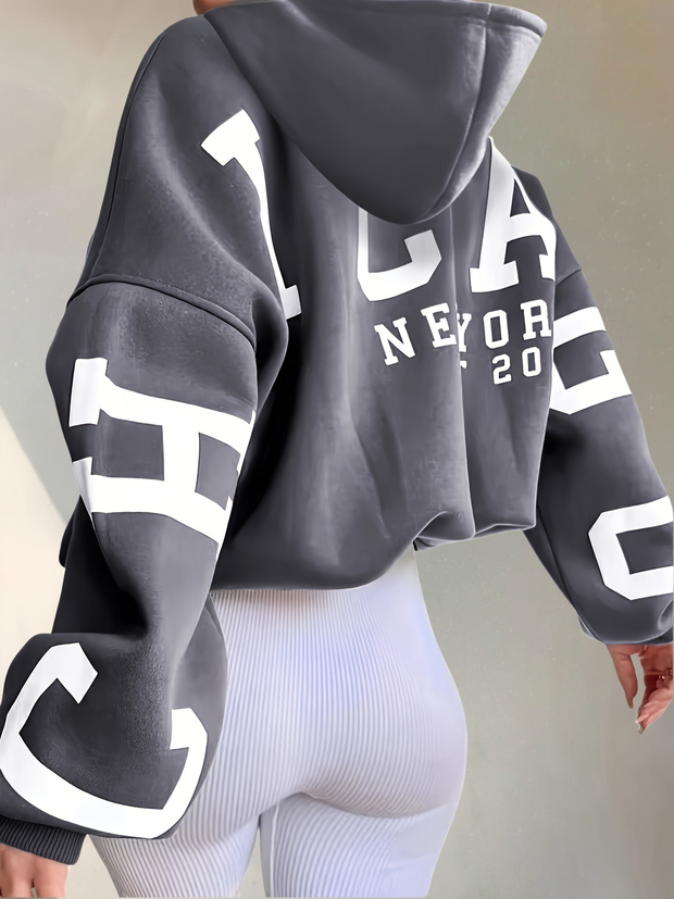 Cameron - Sudadera con capucha oversize estampada