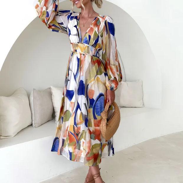 Juliette - Maxivestido bohemio con escote en V