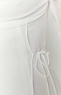 Constanza - Vestido mini blanco de manga larga