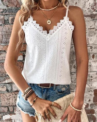 Emily - Top de encaje con cuello en V