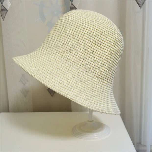 Elegante sombrero monocolor de paja transpirable