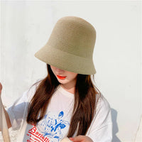 Elegante sombrero monocolor de paja transpirable