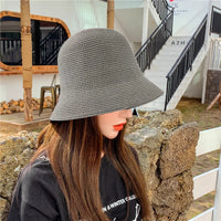 Elegante sombrero monocolor de paja transpirable