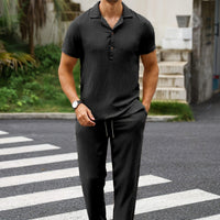 Conjunto casual hombre tela arrugada estilo relajado - Dario