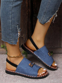 Sandalias planas mujer estampado monograma estilo casual - Amelia