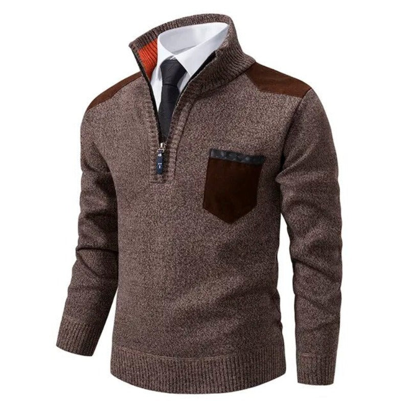 Sueter de punto hombre con media cremallera - Lennart