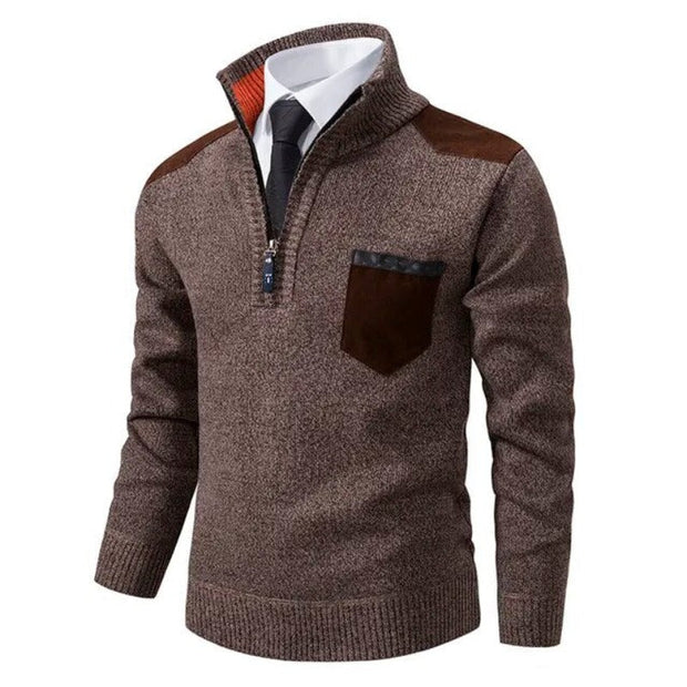Sueter de punto hombre con media cremallera - Lennart