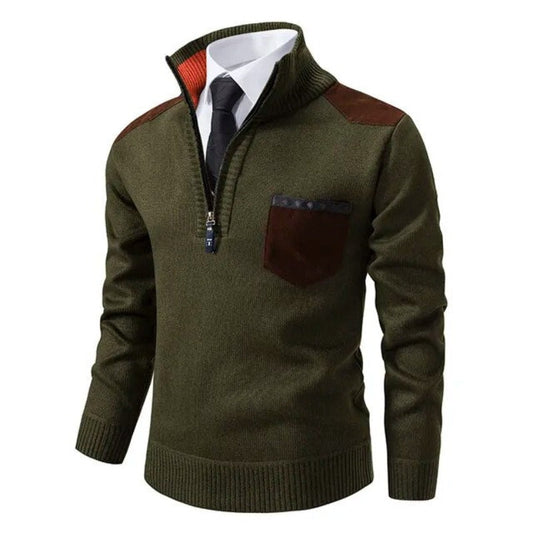 Sueter de punto hombre con media cremallera - Lennart