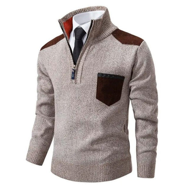 Sueter de punto hombre con media cremallera - Lennart