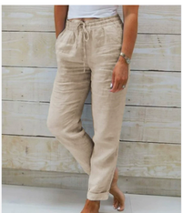 Pantalones de ocio para mujer - Cordón - Cropped