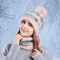 Conjunto de gorro y cuello tejido para mujer - Nireka