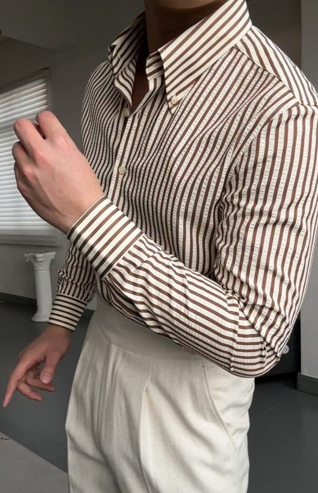 Camisa de hombre de corte italiano a rayas - Savino