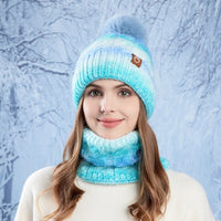 Conjunto de gorro y cuello tejido para mujer - Nireka