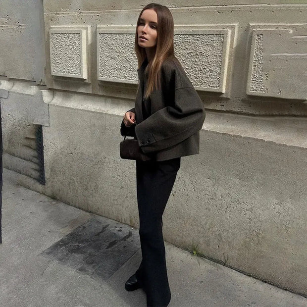 Chaqueta soft cuello alto - Irvène
