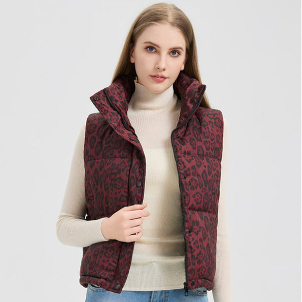 Chaleco acolchado con estampado animal para mujer - Alisanne