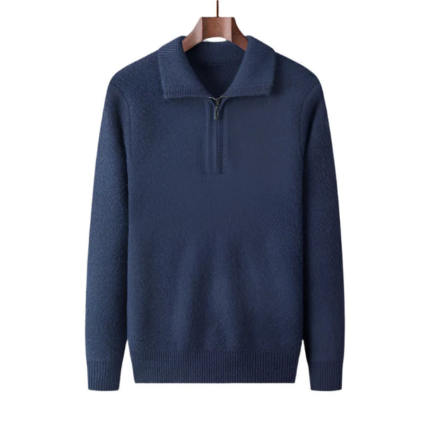 Jersey de punto con media cremallera para hombre - Lauro