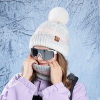 Conjunto de gorro y cuello tejido para mujer - Nireka
