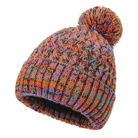 Gorro tejido para mujer de una capa con pompón - Kireva