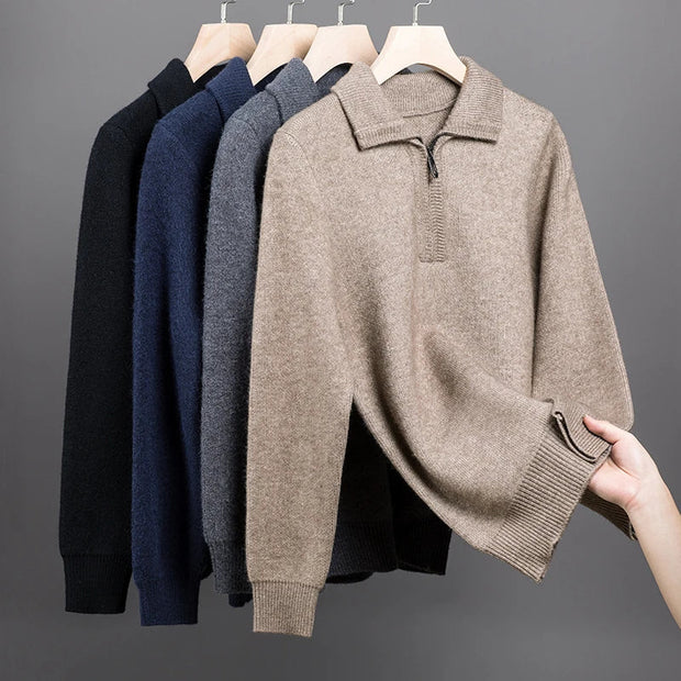 Jersey de punto con media cremallera para hombre - Lauro