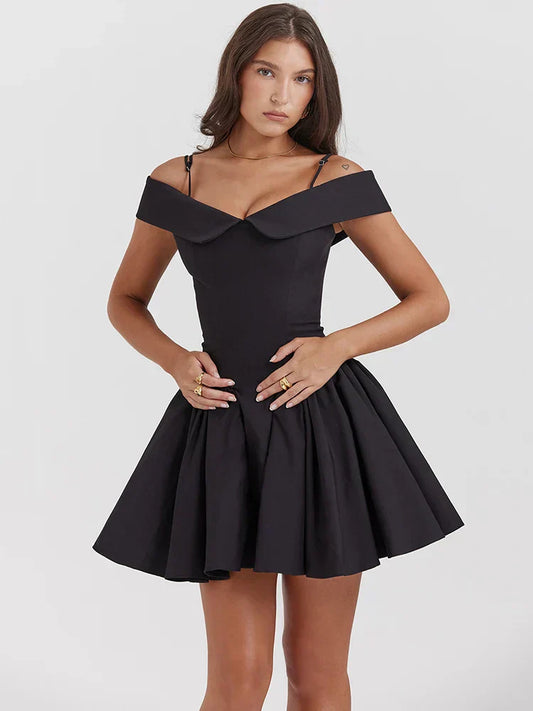 Karli - Favorecedor vestido de noche con hombros al descubierto