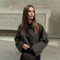 Chaqueta soft cuello alto - Irvène