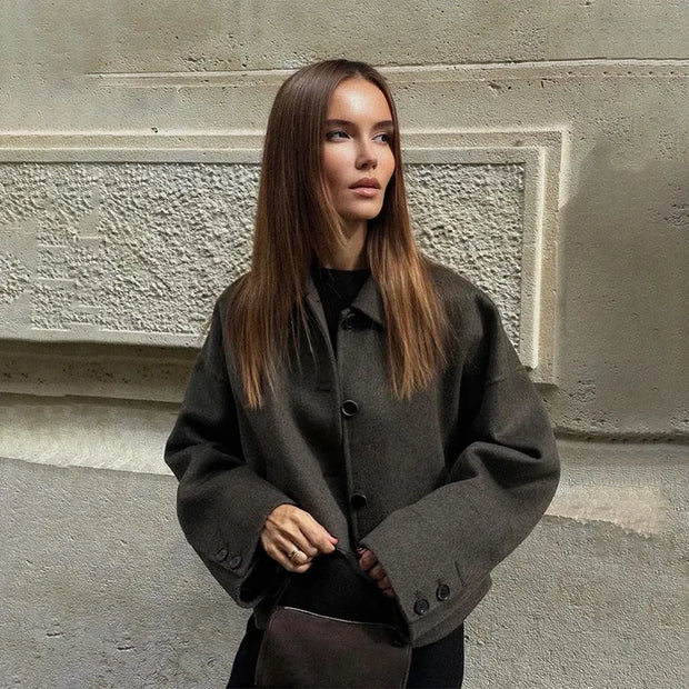 Chaqueta soft cuello alto - Irvène