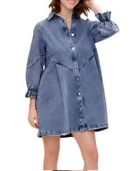 Debby - Vestido vaquero de manga larga