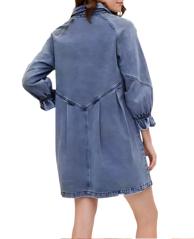 Debby - Vestido vaquero de manga larga
