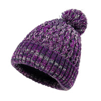 Gorro tejido para mujer de una capa con pompón - Kireva