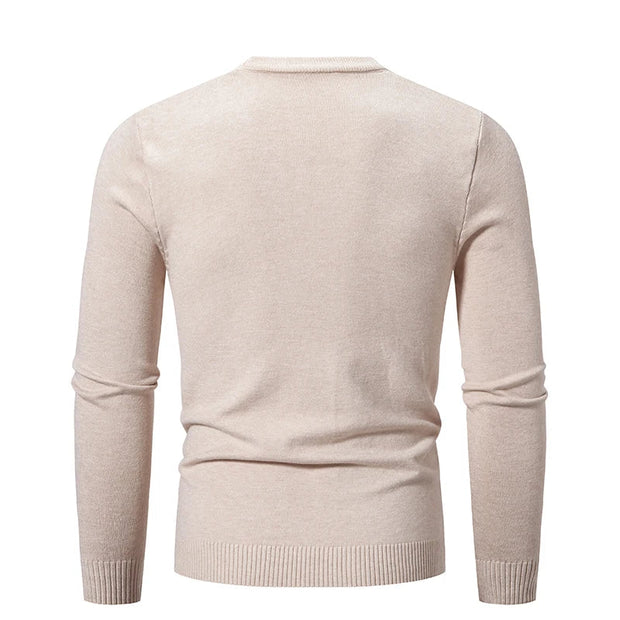 Pullover de punto para hombre de manga larga y cuello redondo - Odrin