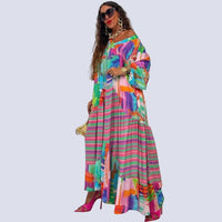 Imelda - Vestido maxi boho con escote en V