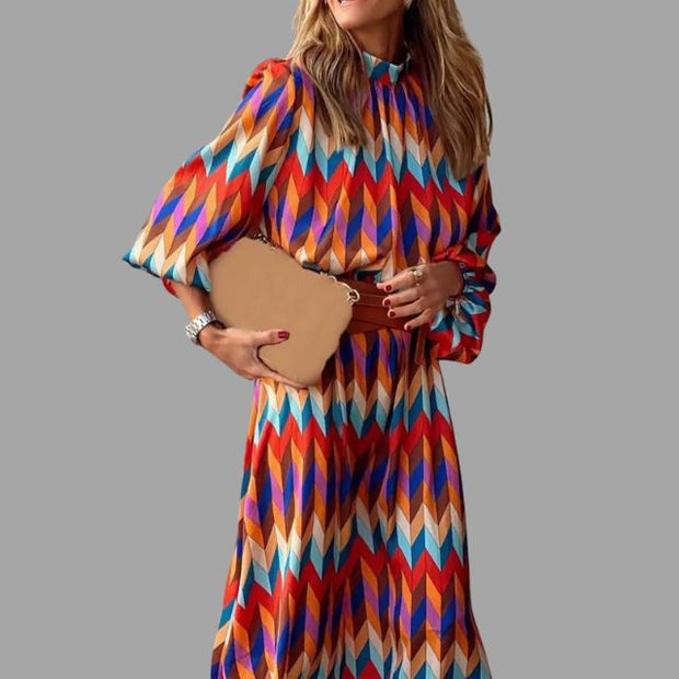 Vestido midi de espiga de colores para mujer - Aleiah