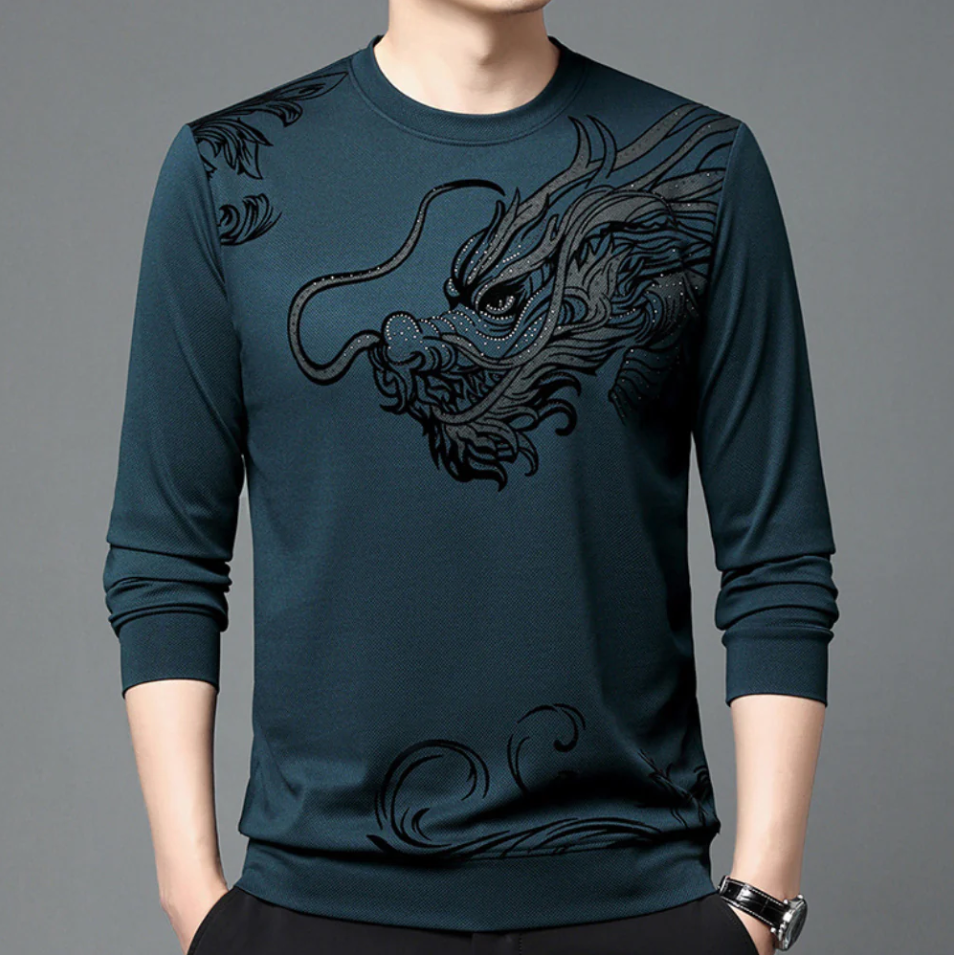 Cómoda sudadera para hombre con escote redondo