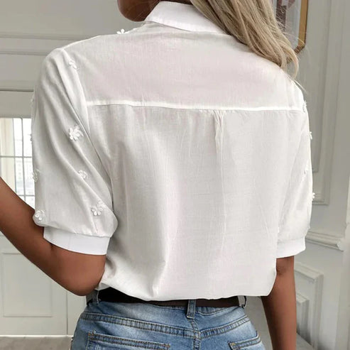 Gina - Blusa de moda blanca