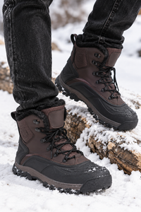 Botas nieve hombre caña alta cordones metálicos suela dentada - Vardek