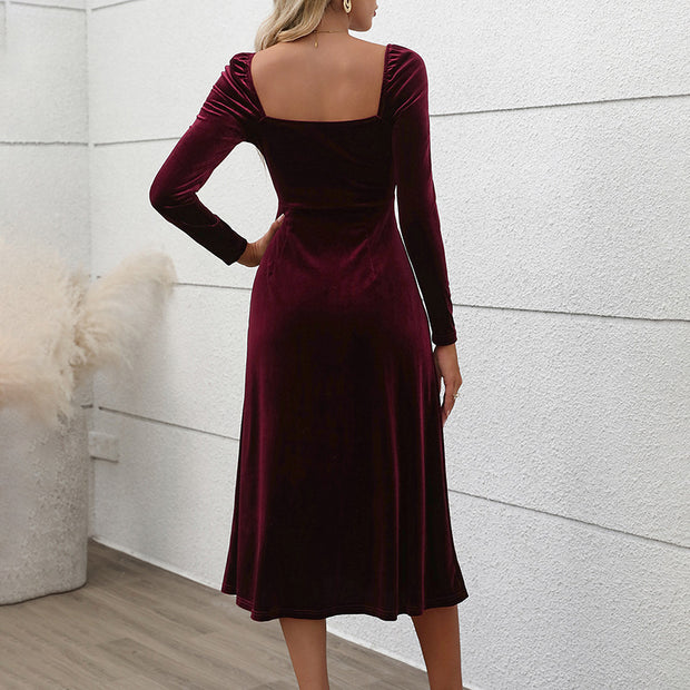 Vestido para mujer efecto terciopelo suave - Ysaline
