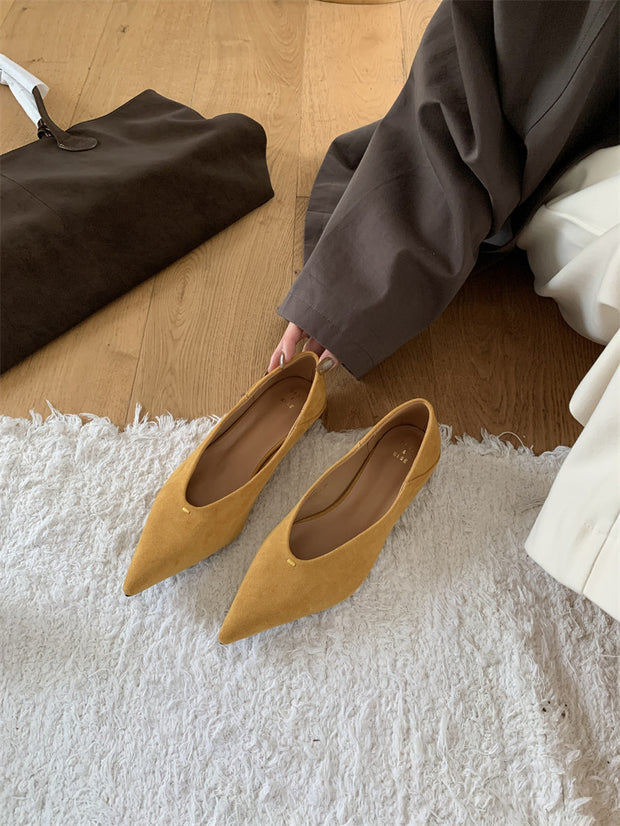 Zapatos para mujer con efecto ante punta afilada - Ines