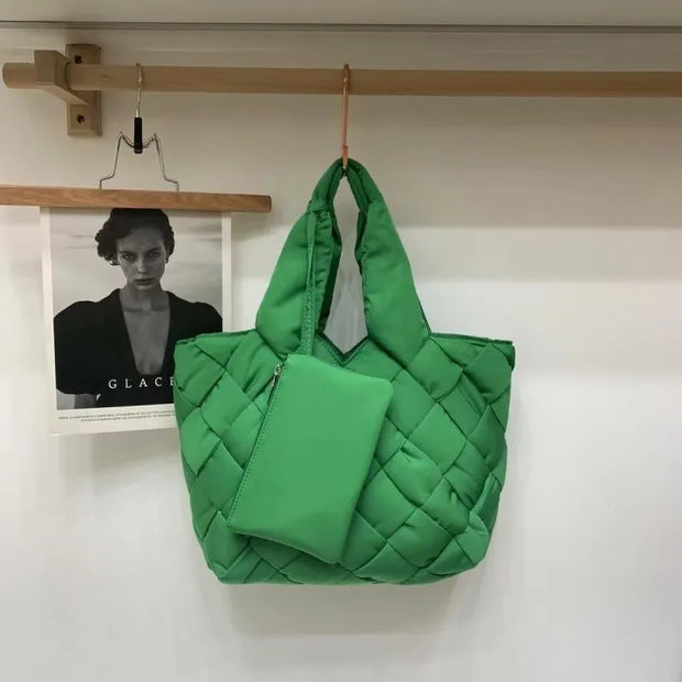 Bolso shopper acolchado de lona para mujer - Sara