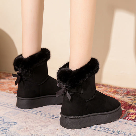 Botines de invierno para mujer con lazo y forro térmico - Bianka