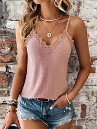 Susan - Camisa de mujer con cuello en V y encaje