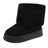 Botines para mujer estilo invernal con borde afelpado - Auralyn