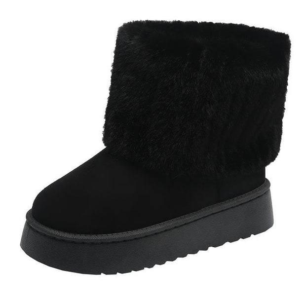 Botines para mujer estilo invernal con borde afelpado - Auralyn